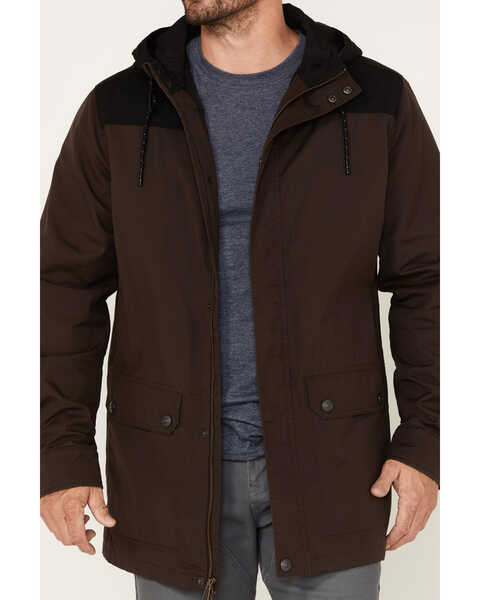 Image #3 - Brothers and Sons Men's Waxed Canvas Cruiser Hooded Jacket, Dark Brown, hi-res