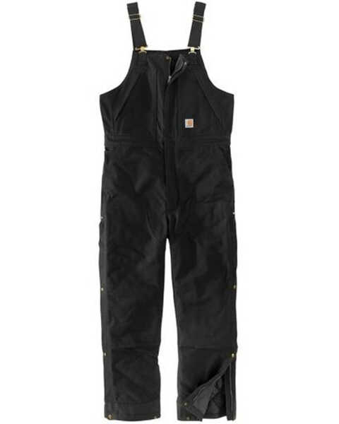 Image #1 - Carhartt Men's Loose Fit Firm Duck Insulated Overalls, Black, hi-res