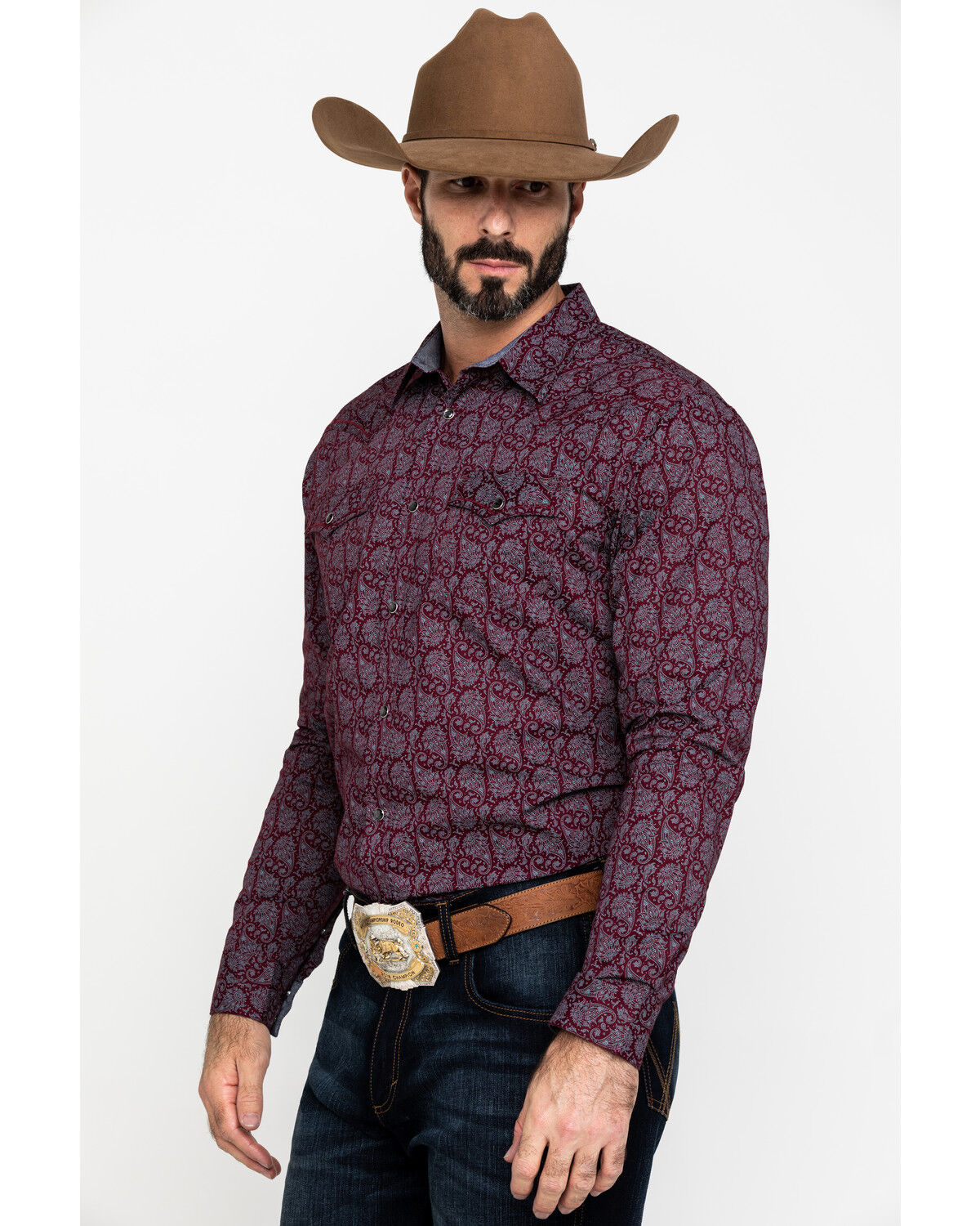 maroon cowboy shirt