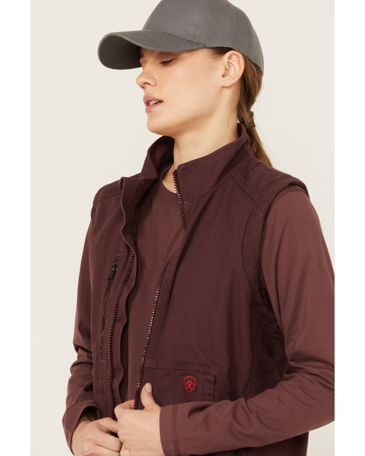 Image #2 - Ariat Women's FR DuraLight Stretch Canvas Vest, Purple, hi-res