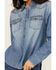 Image #3 - Idyllwind Women's Rigid Wayside Studded Chambray Long Sleeve Snap Western Shirt, Medium Wash, hi-res