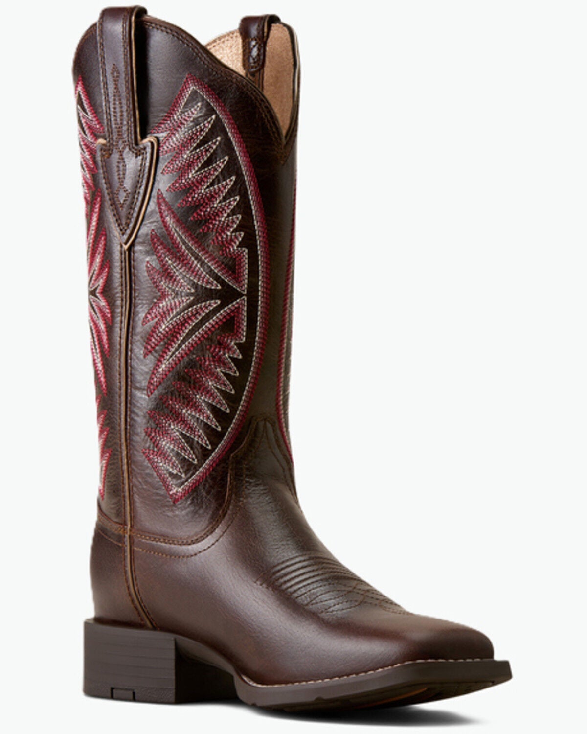 Ariat Women's Round Up Ruidoso Performance Western Boots - Broad Square Toe, Brown, hi-res