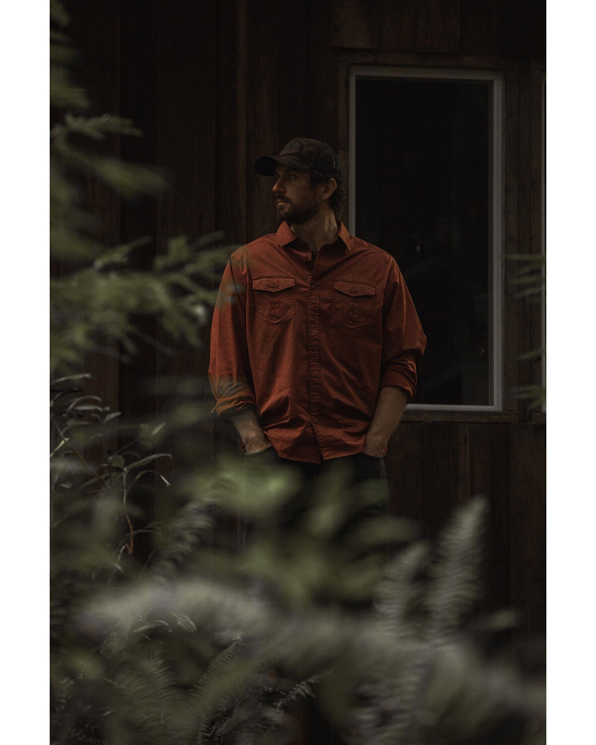 Brothers and Sons Men's Weathered Twill Solid Long Sleeve Button-Down Western Shirt, Red, hi-res