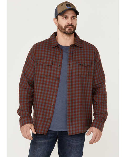 Image #1 - Brothers and Sons Men's Small Check Plaid Long Sleeve Button-Down Western Shirt , Red, hi-res