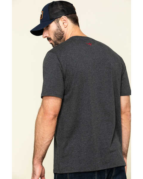 Image #2 - Hawx Men's Gray Back Logo Graphic Work T-Shirt , Charcoal, hi-res