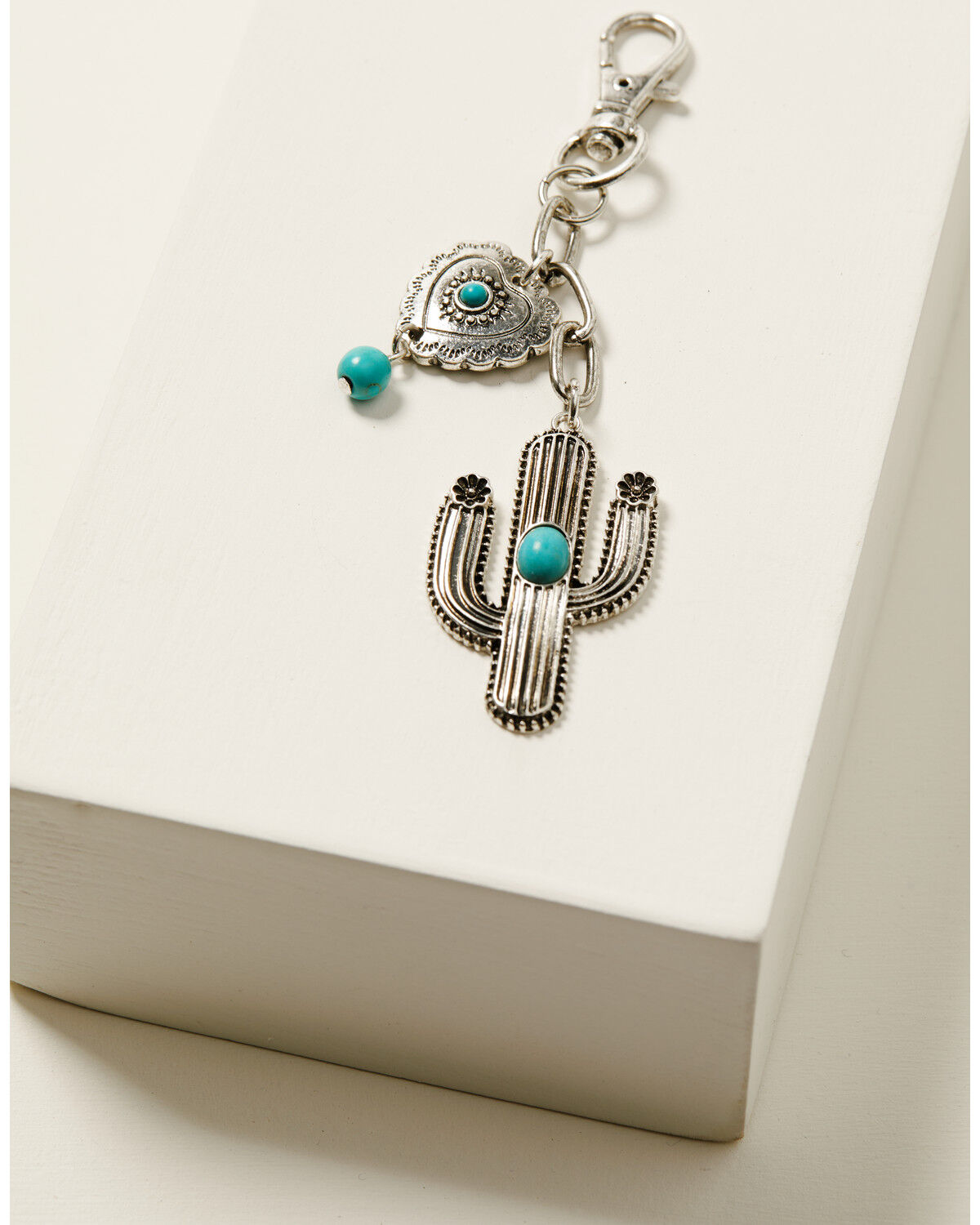 Image #2 - Shyanne Women's Cactus Heart Bag Charm, Silver, hi-res