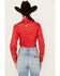 Image #4 - Rockmount Ranchwear Women's Floral Embroidered Long Sleeve Pearl Snap Western Shirt, Red, hi-res