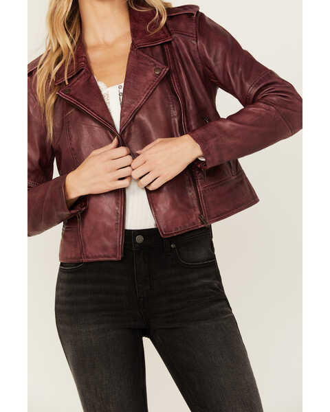 Image #3 - Idyllwind Women's Sparrow Leather Jacket , Maroon, hi-res
