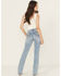 Image #1 - Rock & Roll Denim Women's Medium Wash Mid Rise Distressed Bootcut Stretch Denim Jeans, Medium Wash, hi-res