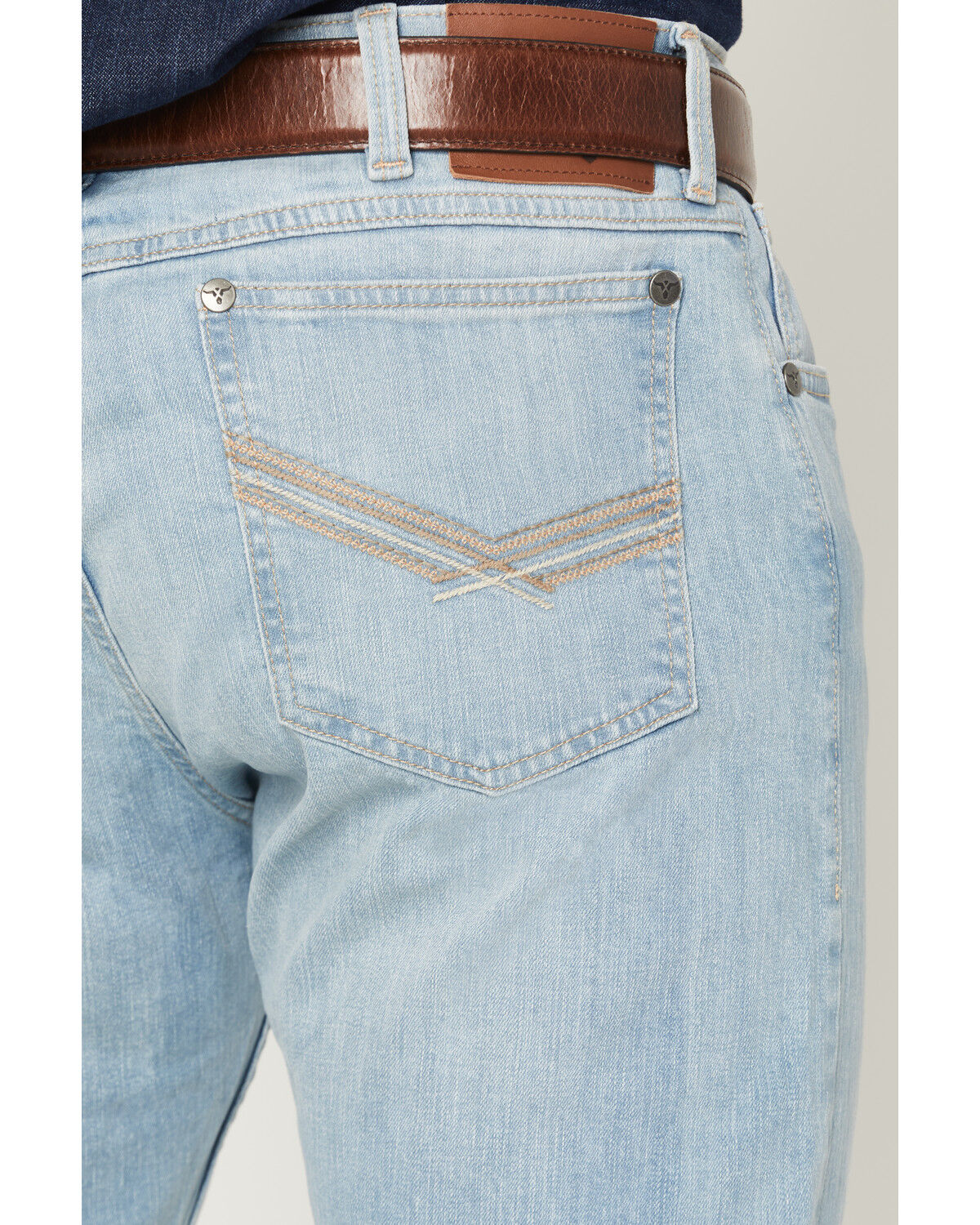 Image #4 - Wrangler Retro Men's 42MWx 20X Light Wash Bootcut Stretch Denim Jeans, Light Wash, hi-res