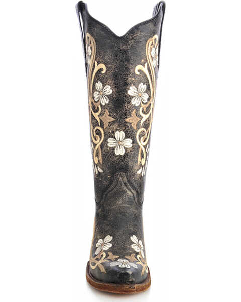 Image #3 - Circle G Women's Floral Embroidered Western Boots - Snip Toe, Black, hi-res