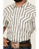Image #3 - Gibson Trading Co Men's Side Swipe Vertical Striped Print Short Sleeve Snap Western Shirt , Ivory, hi-res