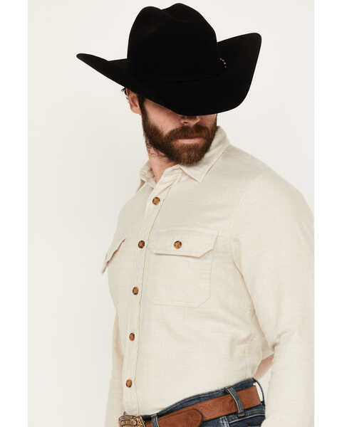 Image #2 - Pendleton Men's Solid Long Sleeve Button-Down Flannel Shirt, Sand, hi-res