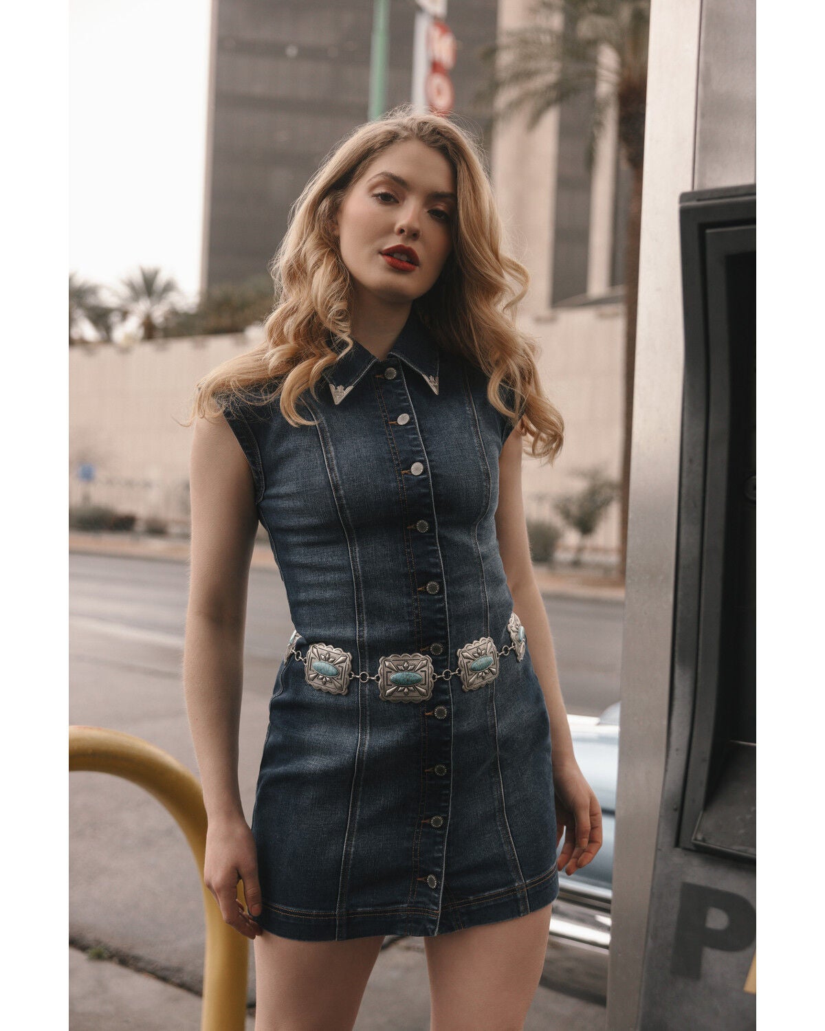 Image #1 - Idyllwind Women's Avalon Sleeveless Button-Down Denim Mini Dress, Medium Wash, hi-res