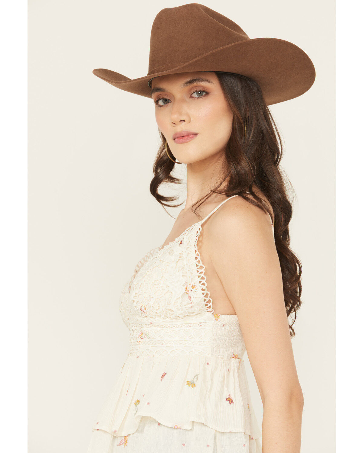 Image #2 - A.T.A.P Women's Crochet Floral Embroidered Sleeveless Tank Top, Ivory, hi-res