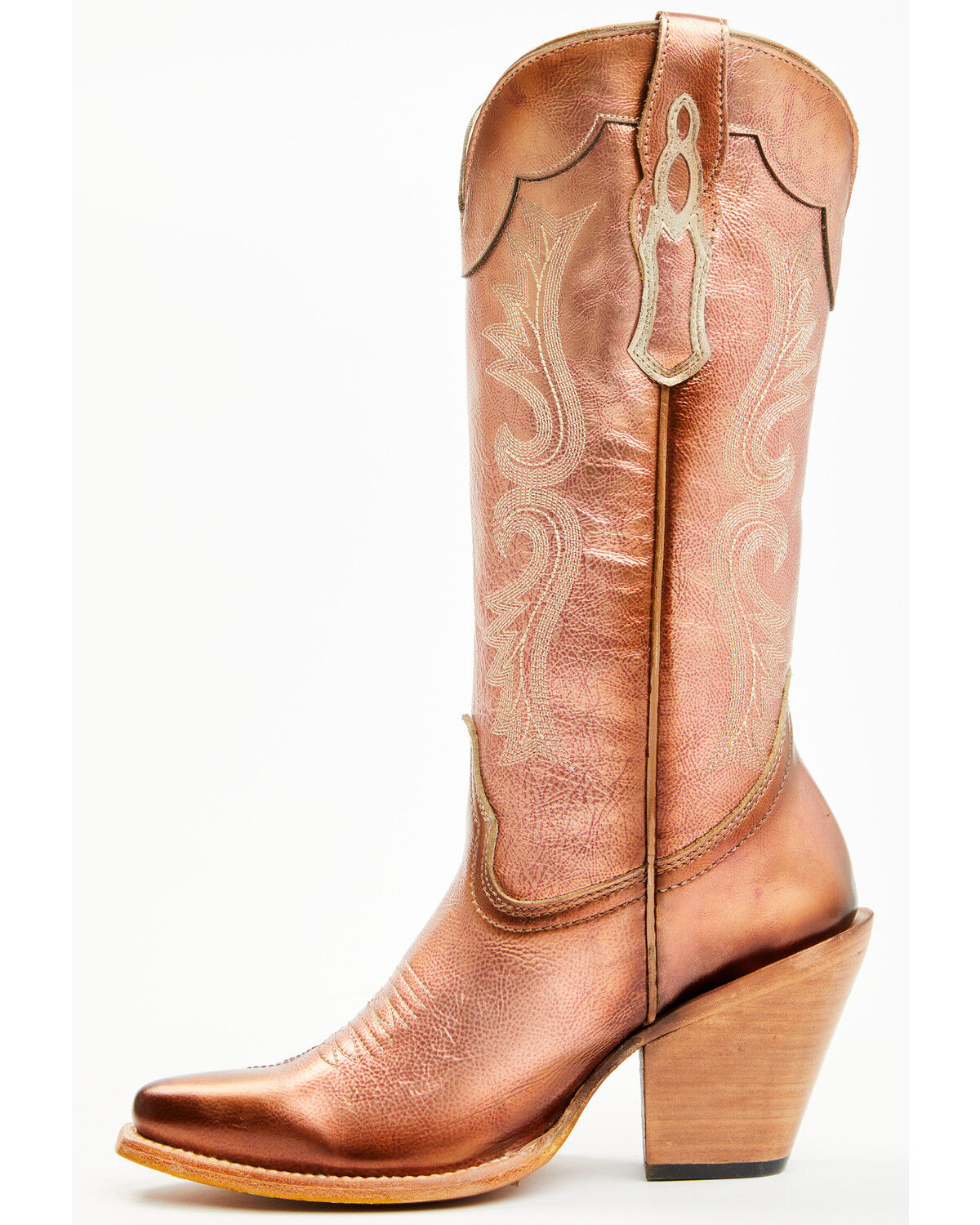 Image #3 - Corral Women's Metallic Tall Western Boots - Snip Toe, Rose Gold, hi-res