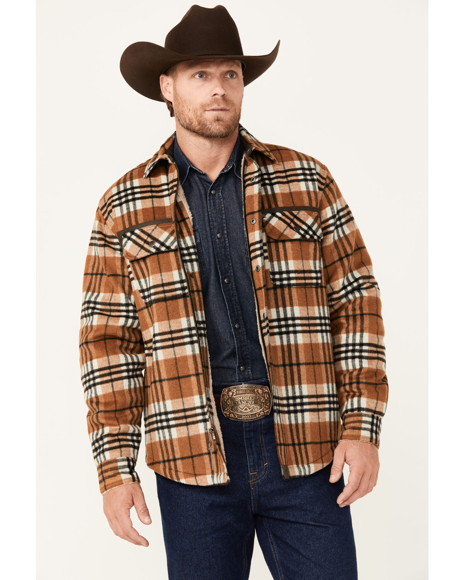 Dakota Grizzly Men s Plaid Burke Wool Sherpa Lined Zip Jacket Country Outfitter