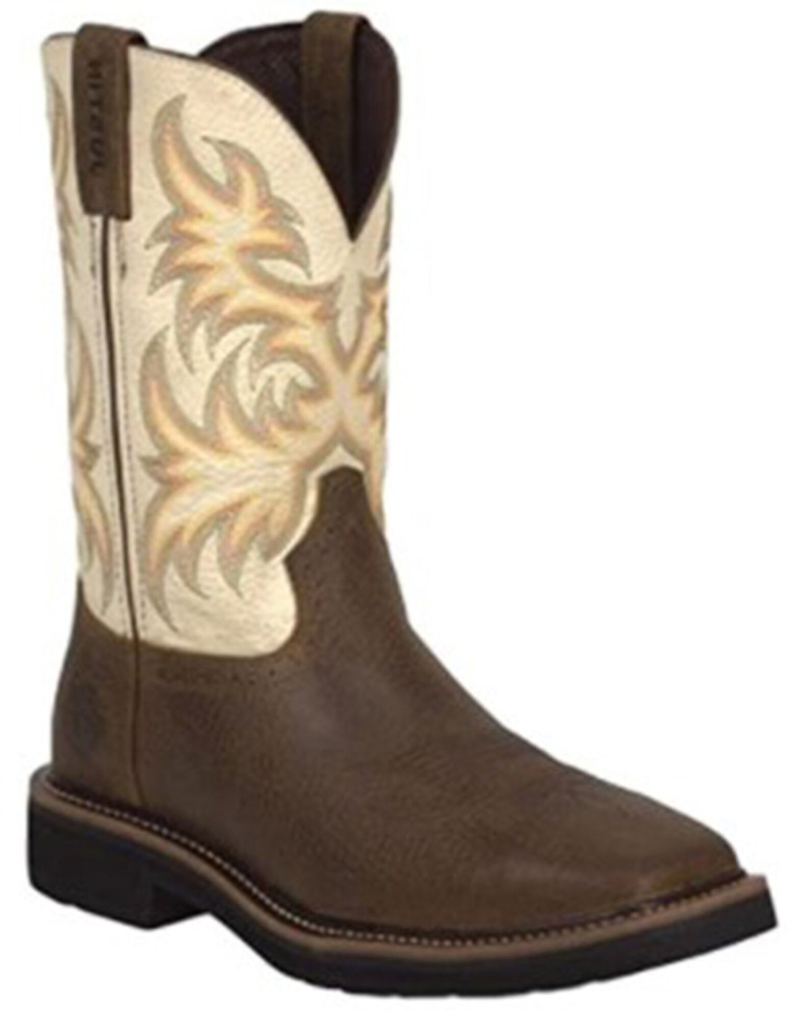Image #1 - Justin Men's Driller Western Work Boots - Soft Toe, Tan, hi-res