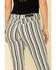 Rock & Roll Denim Women's Stripe High Rise Flare Jeans, White, hi-res