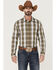 Image #1 - Gibson Men's Station Plaid Long Sleeve Button-Down Western Shirt, Navy, hi-res