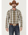Image #1 - Gibson Men's Station Plaid Long Sleeve Button-Down Western Shirt , Navy, hi-res