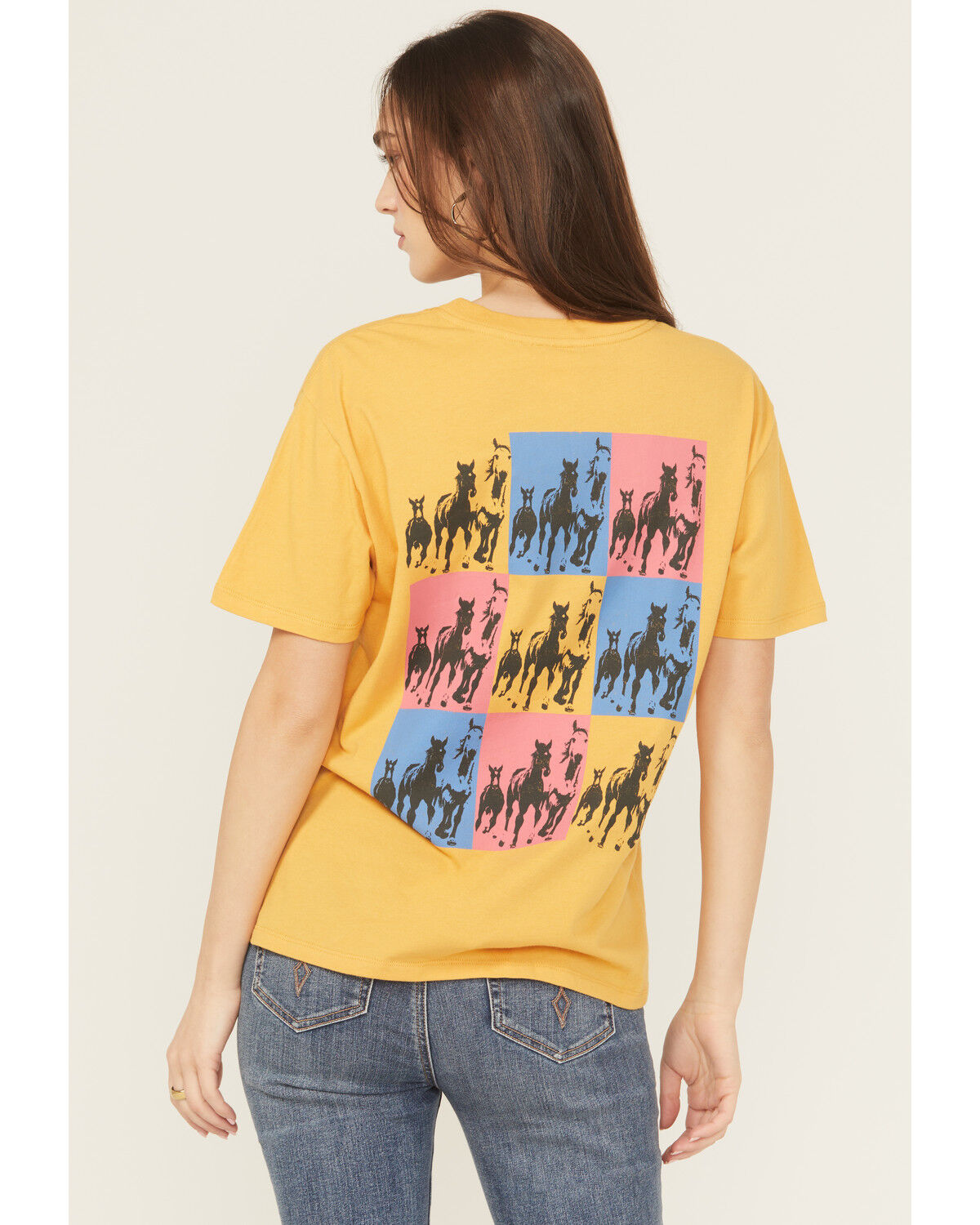 Image #1 - White Crow Women's Run Wild Short Sleeve Graphic Tee, Yellow, hi-res