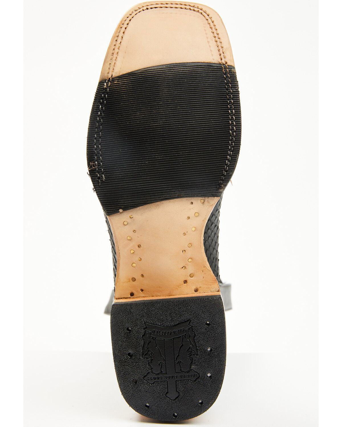 Image #7 - Tanner Mark Men's Exotic Caiman Western Boots - Round Toe, Black, hi-res