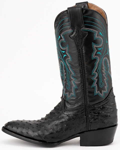 Image #3 - Ferrini Men's Colt Full Quill Ostrich Western Boots - Medium Toe, Black, hi-res