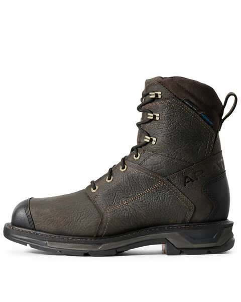 Ariat Men's Workhog Side Zip Waterproof Work Boots - Carbon Toe, Brown, hi-res