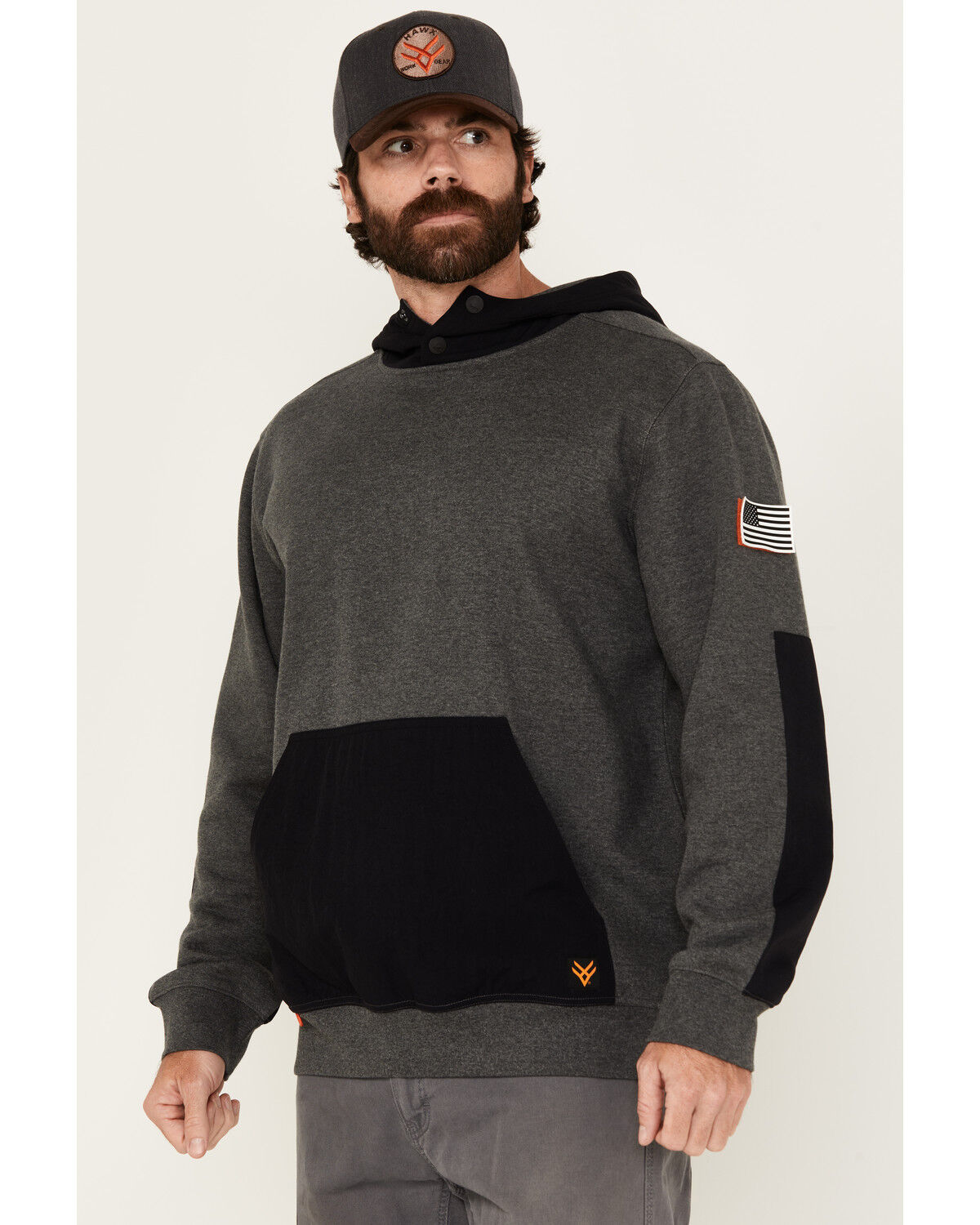 Image #1 - Hawx Men's Montrose Fleece Hooded Sweatshirt, Charcoal, hi-res