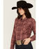 Image #2 - Wrangler Women's Plaid Print Long Sleeve Pearl Snap Flannel Shirt , Medium Pink, hi-res