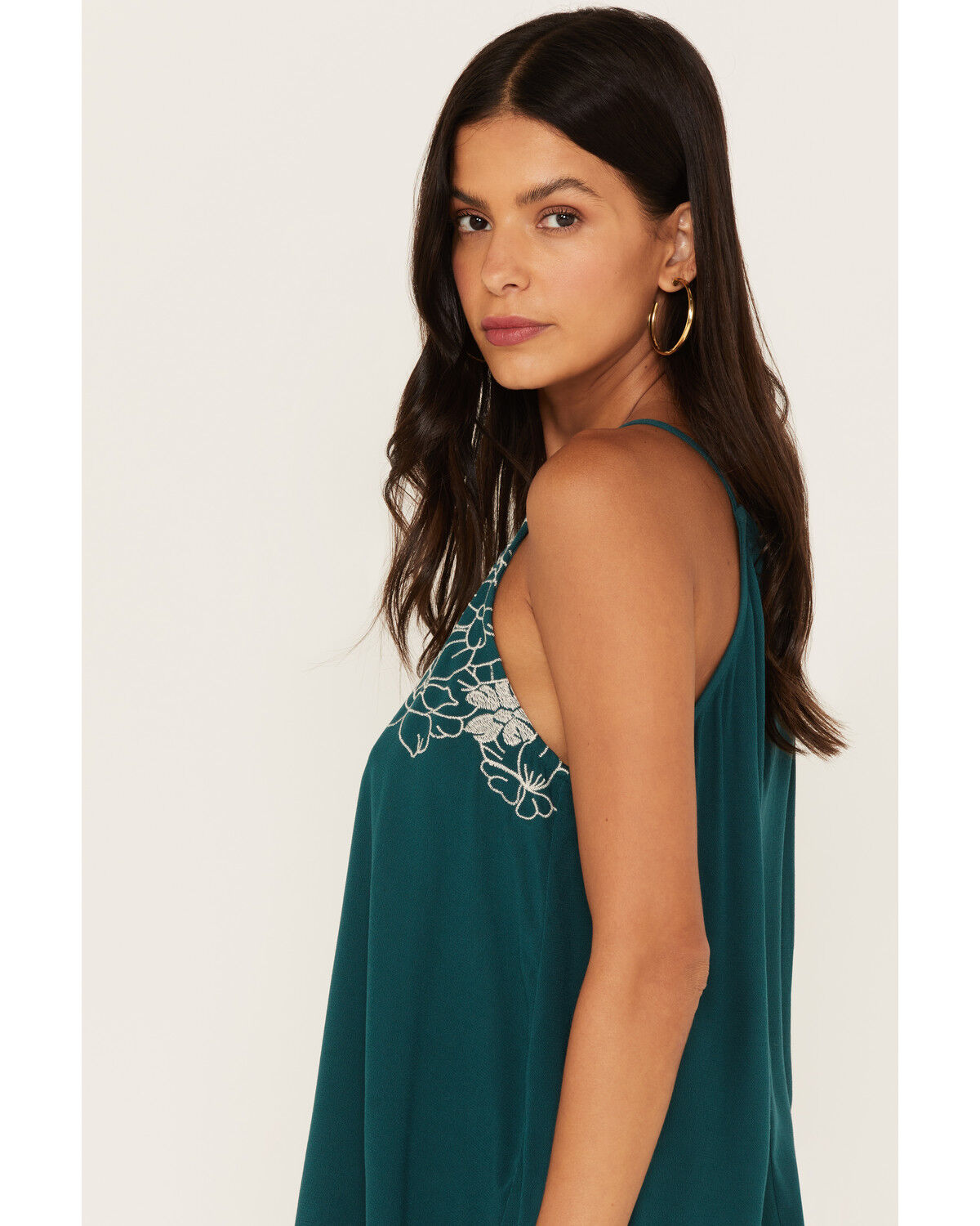 Image #2 - Eyeshadow Women's Floral Embroidered Tank Top, , hi-res