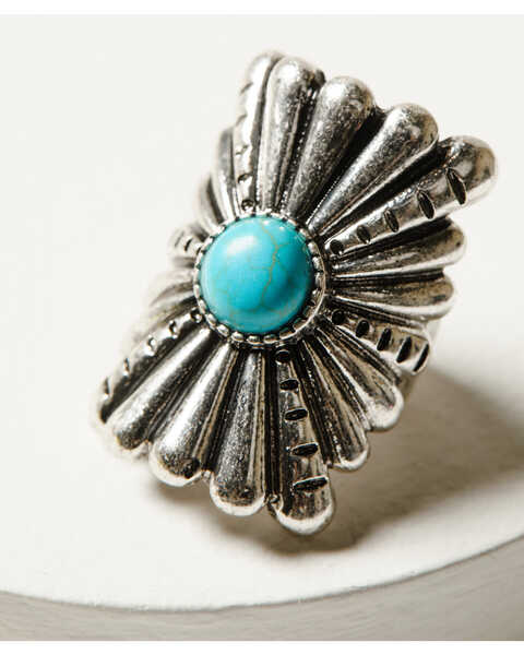 Image #2 - Idyllwind Women's Silver & Turquoise Blythe Statement Ring , Silver, hi-res