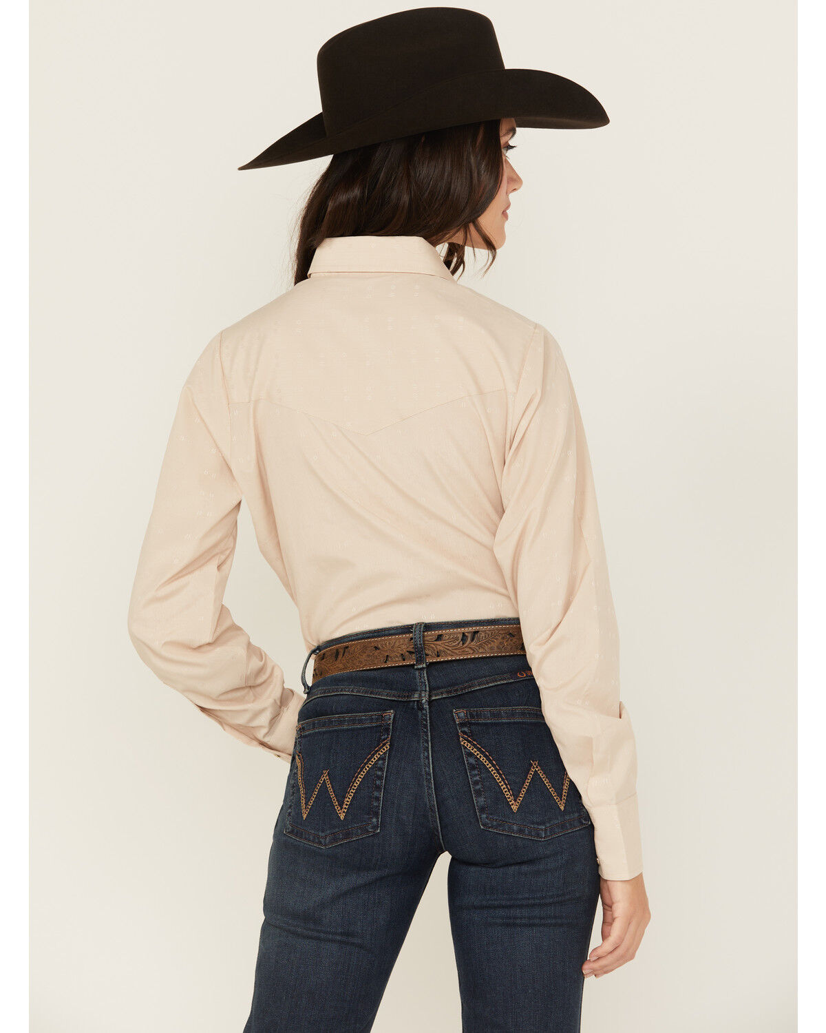 Image #5 - Cowboygirl by Jenna Paulette Women's Solid Long Sleeve Pearl Snap Western Shirt, Tan, hi-res