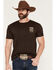 Image #2 - RANK 45&reg; Men's Barbed Wire Steer Head Short Sleeve Graphic T-Shirt, Dark Brown, hi-res