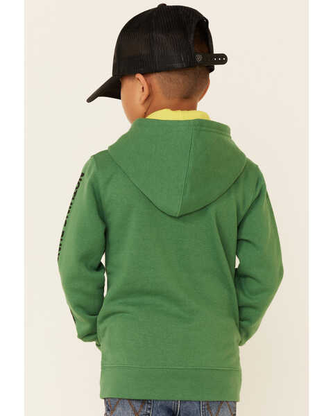 Image #4 - John Deere Boys' (4-7) Green Trademark Logo Sleeve Graphic Hooded Sweatshirt , , hi-res
