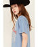 Image #2 - Cleo + Wolf Women's Support Your Local Farmer Short Sleeve Oversized Graphic Tee, Steel Blue, hi-res