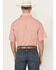 Image #4 - Wrangler Men's Plaid Print Short Sleeve Pearl Snap Western Shirt - Tall, Orange, hi-res
