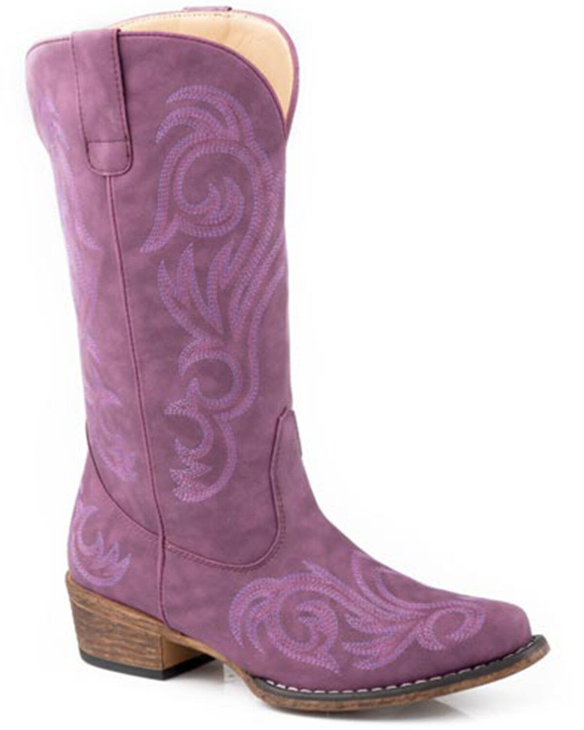 Image #1 - Roper Women's Riley Western Boots - Snip Toe, Purple, hi-res