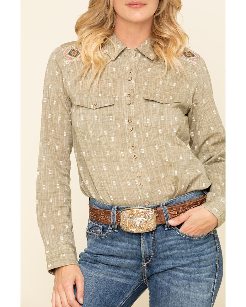 olive western shirt