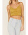 Image #2 - Fornia Women's Seamless Floral Bralette , Mustard, hi-res