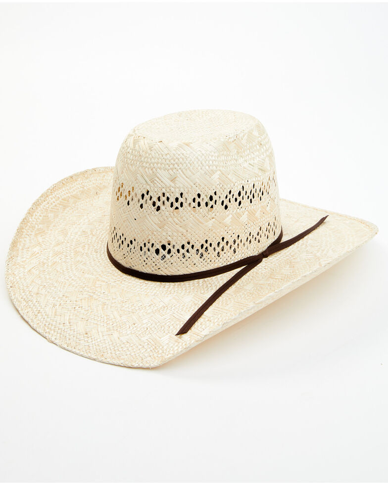 Rodeo King 25X Ramie Natural Broken Horn Brim Straw Western Hat , Natural, hi-res