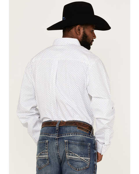 Image #4 - RANK 45® Men's Mash Up Floral Geo Print Long Sleeve Button-Down Western Shirt , White, hi-res