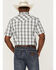 Cody James Men's Tranquil Ombre Plaid Short Sleeve Snap Western Shirt , White, hi-res
