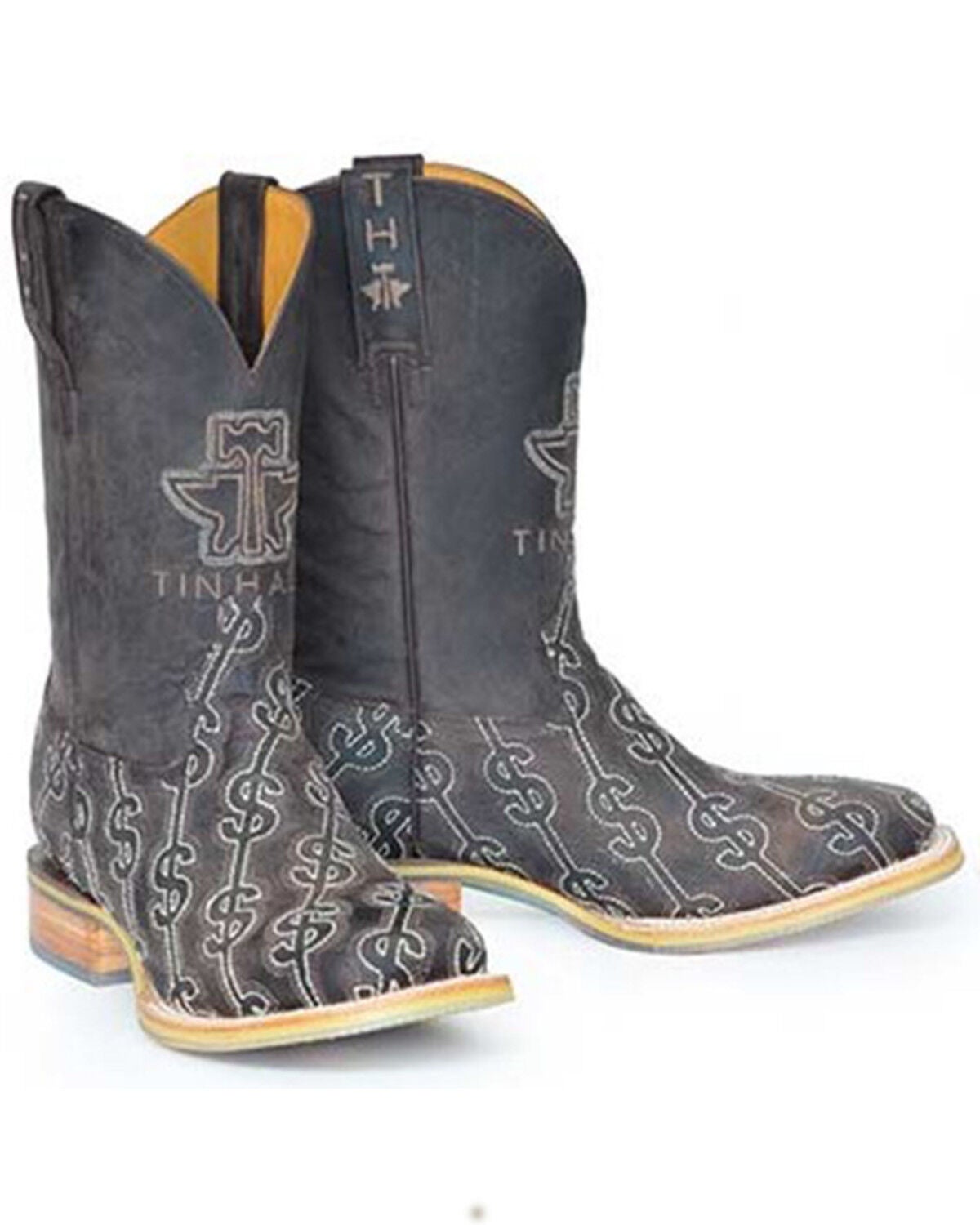 Tin Haul Men's Show Me The Money Western Boots - Broad Square Toe, Tan, hi-res
