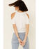 Shyanne Women's Flag Cold Shoulder Tie-Up Top  , White, hi-res