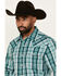 Image #2 - Wrangler Retro Men's Plaid Print Long Sleeve Snap Western Shirt - Tall, Turquoise, hi-res