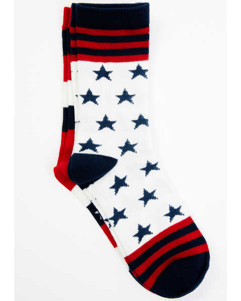 Image #2 - Shyanne Women's Stars & Stripes Crew Socks - 2-Pack, Red/white/blue, hi-res