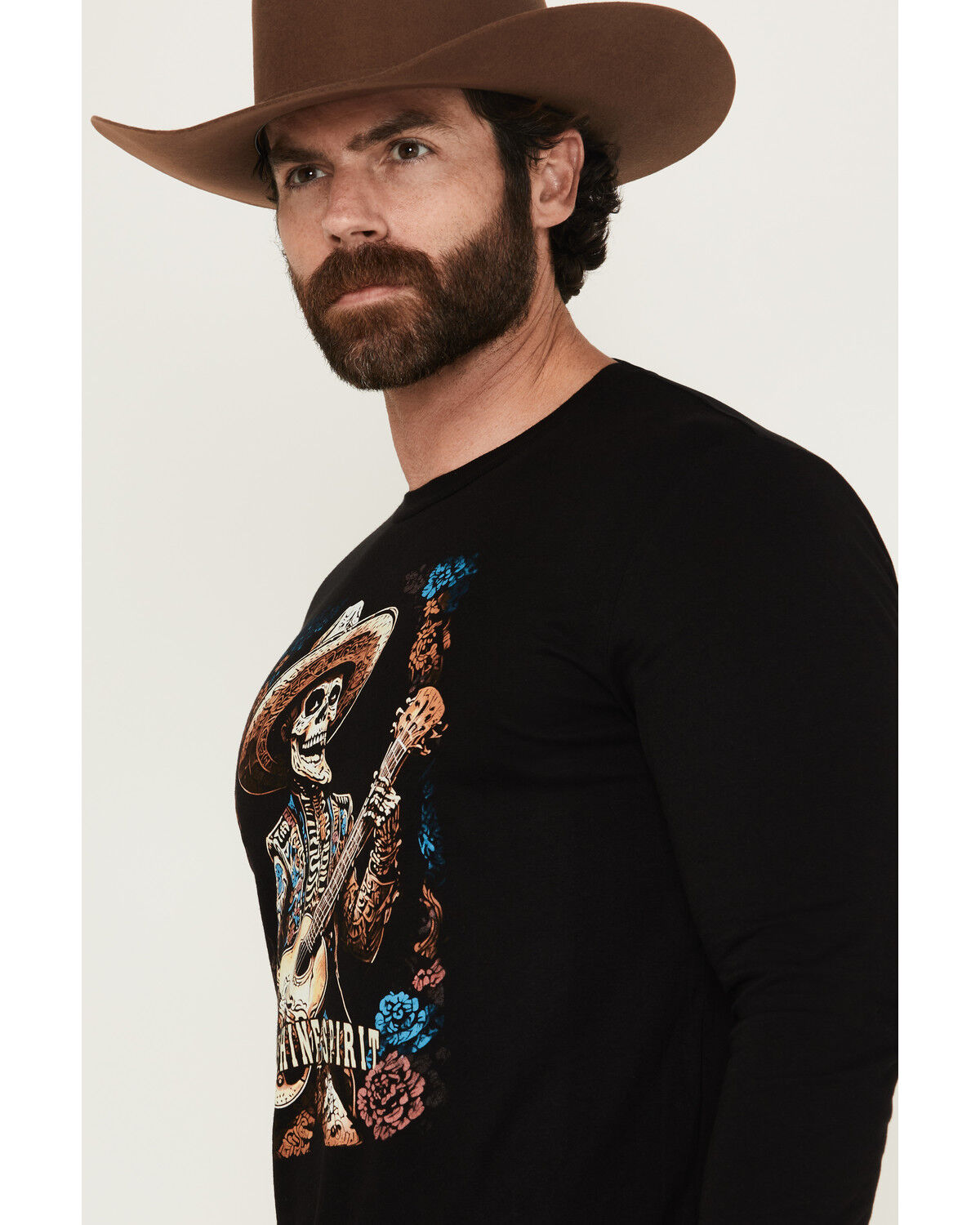 Image #2 - Moonshine Spirit Men's Solo Guitarist Long Sleeve Graphic T-Shirt, Black, hi-res