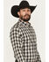 Image #2 - Ariat Men's Garrett Plaid Print Long Sleeve Button-Down Western Shirt, Black, hi-res